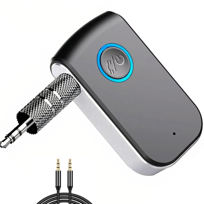 Resigilat - Adaptor Bluetooth 5.0, WowStep®, Receiver Audio cu Port AUX 3.5 mm, Portabil, Compatibil cu Orice Device, pentru Masina, Sistem Audio, Boxe