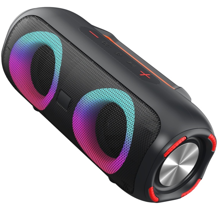 Resigilat - Boxa Portabila WowStep®, Bluetooth, 30W, 4000mAH, Lumini RGB, Conexiune USB, Auxiliar, Card SD, Radio