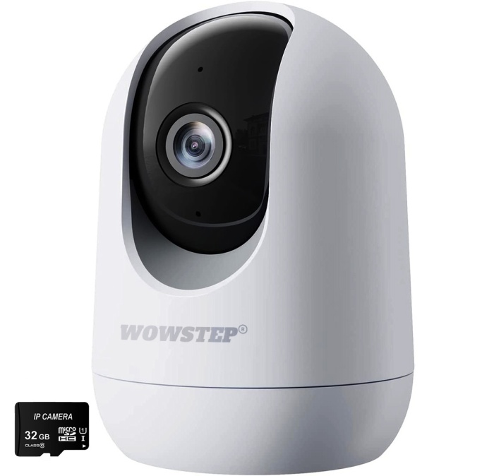 Camera de Supraveghere si Baby Monitor WowStep®, 3MP, Wi-Fi, 2K, Detectarea Miscarii, Audio Bidirectional, Unghi Captare 360°