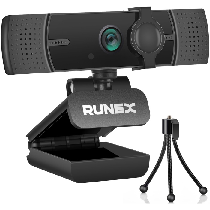 Camera Web RUNEX®, Model S700 PRO, 1440p, Auto-Focus, 2K, Expunere Automata, Trepied, Capac Intimitate