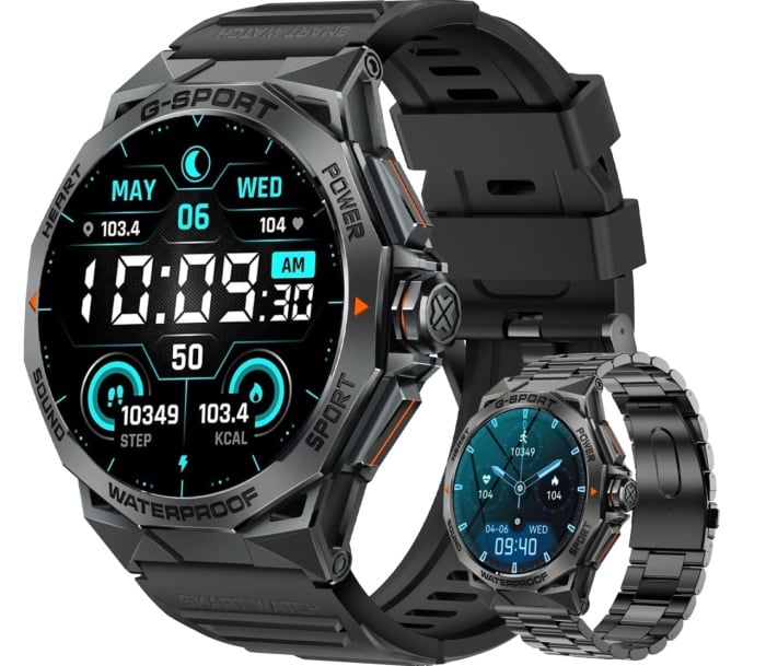 Ceas Smartwatch RUNEX®, Ecran Touch 1.43’’ Amoled, Autonomie 7 Zile, NFC, Interfata Customizabila
