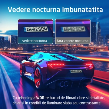 Camera Auto DVR, WowStep®, Model Q3, 1080p, Aplicatie, Wi-Fi, Night Vision, Card 64gb, Adaptor USB, Diafragma f/2.0 - Img 4