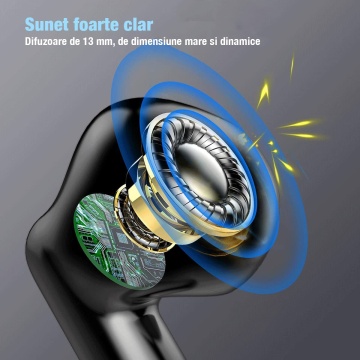 Casti wireless audio, WowStep®, Bluetooth, Control prin Atingere, Sunet Hi-Fi, Microfon Incorporat, Autonomie 32h - Img 3