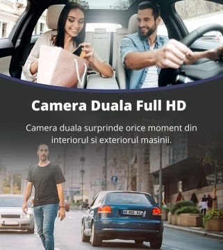 Resigilat - Camera Auto DVR Duala, WowStep®, Ecran LCD, Diagonala 1.5 inch, Full HD, Vedere Nocturna, Rezolutie de 1080p - Img 6