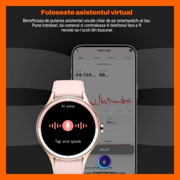 Resigilat - Ceas Smartwatch RUNEX® Active RX10, Ecran 1.27’’, Apeluri, Monitorizare Activitati Fizice, Autonomie 7 Zile, Roz - Img 8