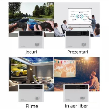 Resigilat - Videoproiector WowStep®, Android si Wi-Fi, 4000 Lumeni, Rezolutie HD, HDMI, Mirroring pentru Android/IOS - Img 3