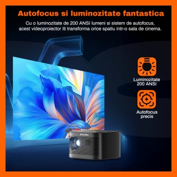 Videoproiector Portabil RUNEX® Prestige One, Luminozitate 200 ANSI, Rezolutie FullHD 1080p, Rezolutie 4K - Img 6