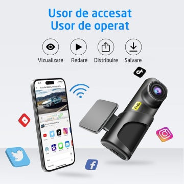 Camera Auto DVR, WowStep®, Model Q3, 1080p, Aplicatie, Wi-Fi, Night Vision, Card 64gb, Adaptor USB, Diafragma f/2.0 - Img 5