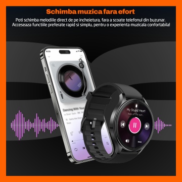 Ceas Smartwatch RUNEX® Active RX10, Ecran 1.27’’, Apeluri, Monitorizare Activitati Fizice, Autonomie 7 Zile, Negru - Img 9