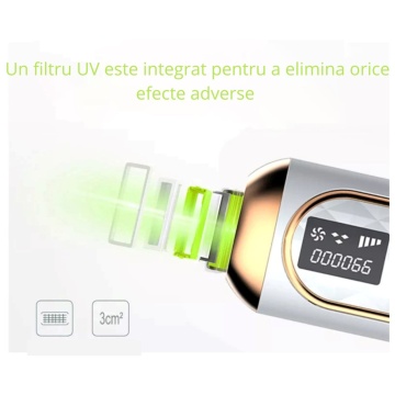 Epilator IPL WowStep®, epilare definitiva fara durere, 999.999 impulsuri, Tehnologie IPL, 5 trepte de intensitate, pentru barbati si femei, Senzor Piele, fata, corp, axila si inghinal, Alb - Img 9
