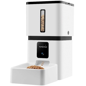 Hranitor Automat pentru Caini si Pisici, WowStep®, Wireless 5G, Sunet Bidirectional, Capacitate Dispenser Mancare 8l, Functie Adapator, Programabil, Aplicatie Telefon, Sursa Alimentare Duala, Camera Video cu Night Vision, Culoare Alb