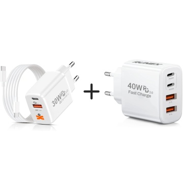 Pachet Set Incarcator 30W Type-C + Incarcator Retea 40W