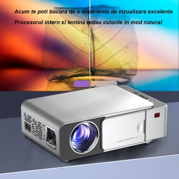 Resigilat - Videoproiector WowStep®, Android si Wi-Fi, Bluetooth, 3000 Lumeni, Rezolutie HD, HDMI, Mirroring pentru Android/IOS - Img 2