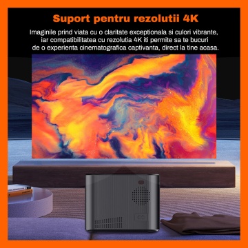 Videoproiector Portabil RUNEX® Prestige One, Luminozitate 200 ANSI, Rezolutie FullHD 1080p, Rezolutie 4K - Img 7
