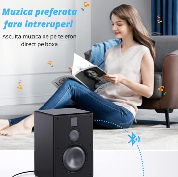 Adaptor Bluetooth 5.0, WowStep®, Receiver Audio cu Port AUX 3.5 mm, Portabil, Compatibil cu Orice Device, pentru Masina, Sistem Audio, Boxe - Img 7