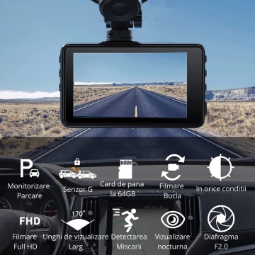 Camera Auto DVR, WowStep®, Full HD, 120 FOV, Suporta Card MicroSD de pana la 32GB - Img 2