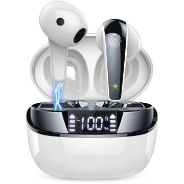 Casti Wireless, Bluetooth 5.3, Microfon, Control prin Atingere, Afisare LED, Autonomie 35h - Img 1