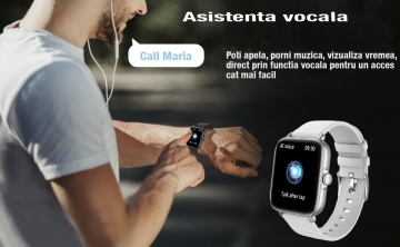 Ceas Smartwatch Fitness, WowStep®, Notificari, Monitorizare Activitati, Somn, Ritm Cardiac, Pedometru, Gri - Img 8