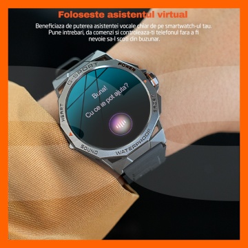 Ceas Smartwatch RUNEX®, Ecran Touch 1.43’’ Amoled, Autonomie 7 Zile, NFC, Interfata Customizabila - Img 4