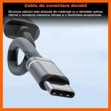 Hub USB 4 in 1 RUNEX®, Conexiune Type-C, Porturi USB 3.0, Type-C, 2x USB 2.0 - Img 3