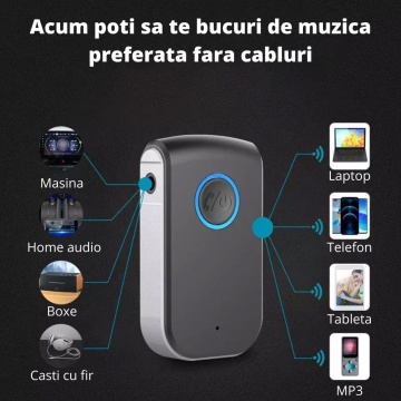 Resigilat - Adaptor Bluetooth 5.0, WowStep®, Receiver Audio cu Port AUX 3.5 mm, Portabil, Compatibil cu Orice Device, pentru Masina, Sistem Audio, Boxe - Img 8
