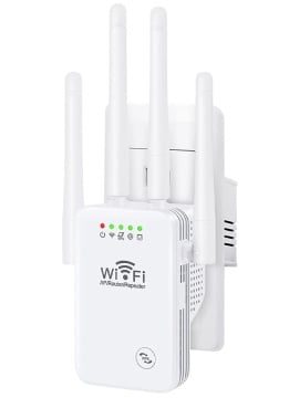 Resigilat - Amplificator Semnal Wireless, WowStep®, 4 Antene, Retea 2.4 Hz, 300 Mbps, Slot LAN, Alb - Img 1