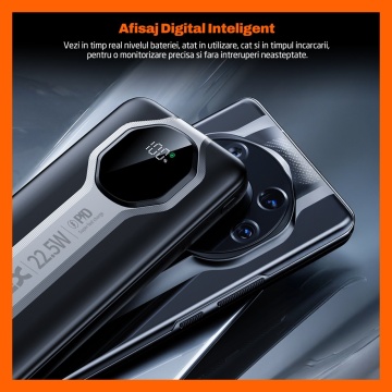 Resigilat - Baterie Externa Runex®, Model PB900, 20.000mAh, Power Bank Portabil, Incarcare Rapida 22.5W, 3 Porturi, Display LED, Compatibil Apple, Samsung, Universal, Acumulator 2 Cabluri, Type-C, Lightning - Img 6