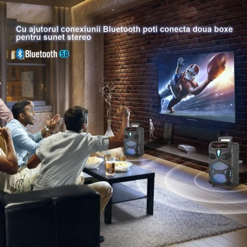 Resigilat - Boxa Portabila Bluetooth WowStep, Model NDR-P55, Maner Transport, Microfon Detasabil, Telecomanda - Img 5