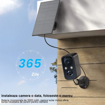 Resigilat - Camera de Supraveghere WowStep®, Wi-Fi 2Ghz, Panou Solar, Rezolutie Full HD, Detectarea Miscarii, Iluminare Nocturna, Card de Memorie 32 GB Inclus, Negru - Img 2