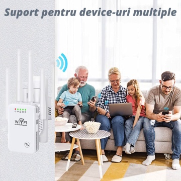 Amplificator Semnal Wireless, WowStep®, 4 Antene, Retea 2.4 Hz, 300 Mbps, Slot LAN, Alb - Img 4