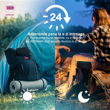 Boxa Portabila WowStep®, Bluetooth, 30W, 4000mAH, Lumini RGB, Conexiune USB, Auxiliar, Card SD, Radio - Img 6