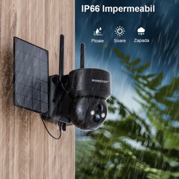Camera de Supravegere WowStep®, Wi-Fi, 2K, Panou Solar, Detectare Umana, Unghi Captare 360°, Negru - Img 3