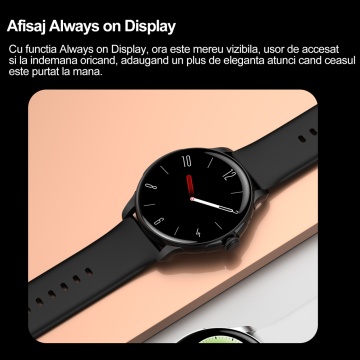 Ceas Smartwatch Fitness, WowStep®, Apeluri, Microfon, Difuzor, Notificari Sms/Social Media, Autonomie 7 Zile, Negru - Img 3