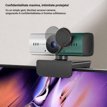 Resigilat - Camera Web Runex®, Webcam, Auto-Focus, Rotire 360 Grade, Trepied, Capac Intimitate - Img 4