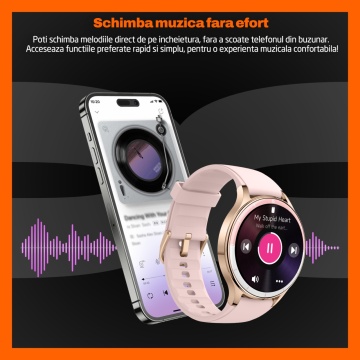 Resigilat - Ceas Smartwatch RUNEX® Active RX10, Ecran 1.27’’, Apeluri, Monitorizare Activitati Fizice, Autonomie 7 Zile, Roz - Img 9