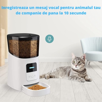 Resigilat - Hranitor WowStep® Automat, WiFi pentru Caini si Pisici, Programabil prin Aplicatie, Capacitate Dispenser Mancare 6l - Img 3