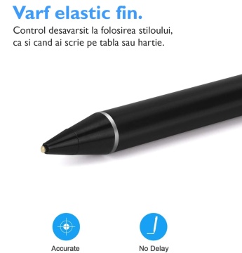 Stylus iPad Pen Universal, WowStep®, Pix Touch Profesional pentru Tableta iPad Apple Android, Windows, Negru - Img 3