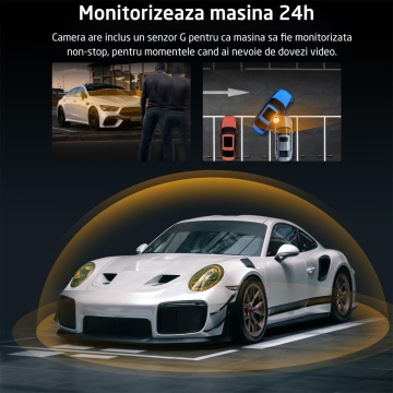 Camera Auto DVR, WowStep®, Model K-A3, 2K, Unghi de vizualizare de 170°, Night Vision,Card 64gb, Ventuza si Adeziv 3M, Diafragma f/1.8 - Img 6