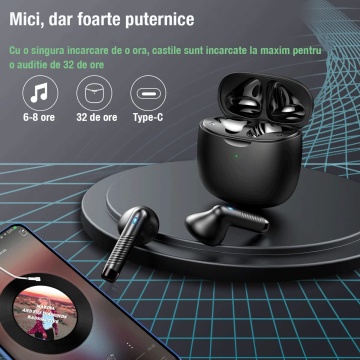 Casti wireless audio, WowStep®, Bluetooth, Control prin Atingere, Sunet Hi-Fi, Microfon Incorporat, Autonomie 32h - Img 7