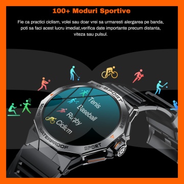 Ceas Smartwatch RUNEX®, Ecran Touch 1.43’’ Amoled, Autonomie 7 Zile, NFC, Interfata Customizabila - Img 6