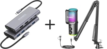 Pachet Docking Station + Microfon Gaming