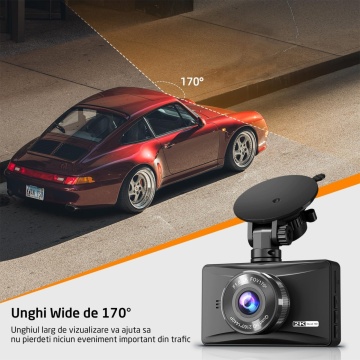 Camera Auto DVR, WowStep®, Model K-A3, 2K, Unghi de vizualizare de 170°, Night Vision,Card 64gb, Ventuza si Adeziv 3M, Diafragma f/1.8 - Img 7