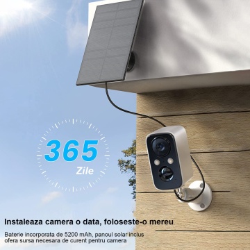 Camera de Supraveghere WowStep®, Wi-Fi 2Ghz, Panou Solar, Rezolutie Full HD, Detectarea Miscarii, Iluminare Nocturna, Card de Memorie 32 GB Inclus, Alb - Img 2