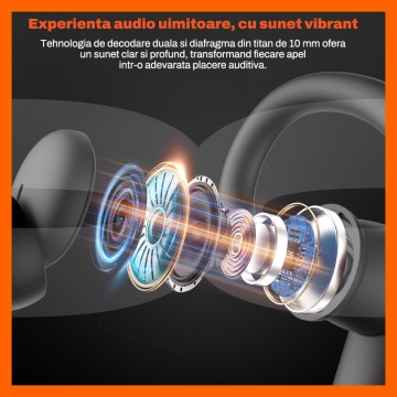 Casca Bluetooth RUNEX®, Model Prime SX10, HandsFree, Bluetooth 5.4, Doua Microfoane, Eliminare Zgomot, Autonomie 45h, Baterie 430mAh, Raza Actiune 10m, Apeluri HD, Type-C, Compatibilitate Universala - Img 7