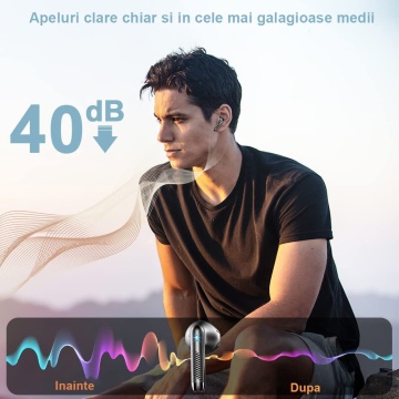 Casti Wireless WowStep®, Bluetooth, Control prin Atingere, Microfon Noise Cancelling, Afisare LED, Autonomie 42h - Img 5