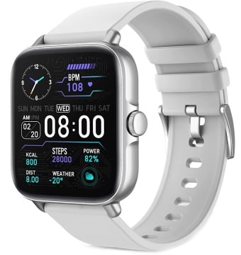 Ceas Smartwatch Fitness, WowStep®, Notificari, Monitorizare Activitati, Somn, Ritm Cardiac, Pedometru, Gri - Img 1