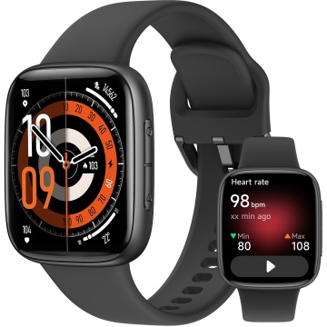 Ceas Smartwatch RUNEX® Active PX10, Ecran Amoled 1.85’’, Apeluri, Monitorizare Activitati Fizice, Autonomie 7 Zile, Negru - Img 1