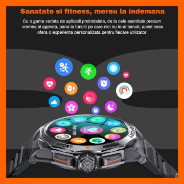 Ceas Smartwatch RUNEX®, Ecran Touch 1.43’’ Amoled, Autonomie 7 Zile, NFC, Interfata Customizabila - Img 7