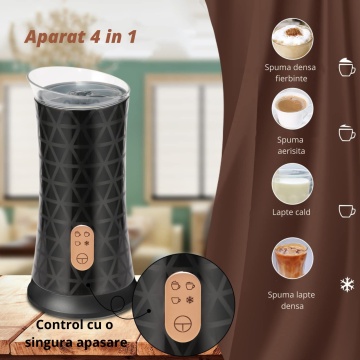 Resigilat - Aparat pentru spuma lapte 4 in 1, WowStep®, Putere de 500 W, Dispozitiv Spumare Detasabil, Capacitate 240 ml - Img 3