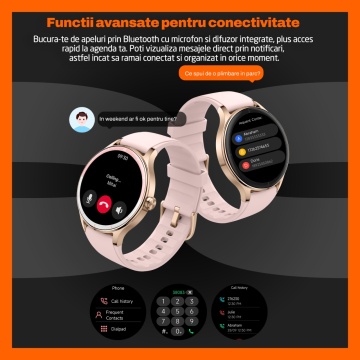 Resigilat - Ceas Smartwatch RUNEX® Active RX10, Ecran 1.27’’, Apeluri, Monitorizare Activitati Fizice, Autonomie 7 Zile, Roz - Img 3
